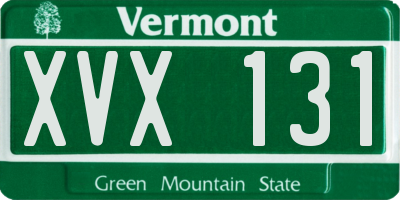 VT license plate XVX131