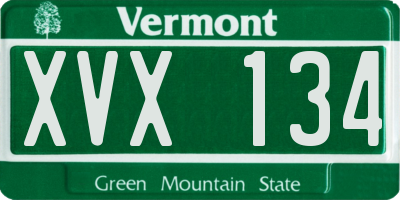 VT license plate XVX134
