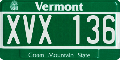 VT license plate XVX136