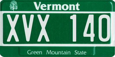 VT license plate XVX140