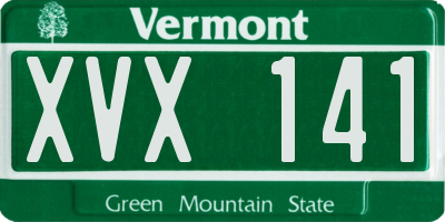 VT license plate XVX141