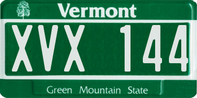VT license plate XVX144