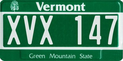 VT license plate XVX147