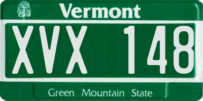 VT license plate XVX148