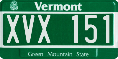 VT license plate XVX151