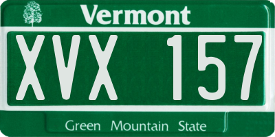 VT license plate XVX157