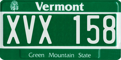 VT license plate XVX158