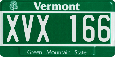 VT license plate XVX166