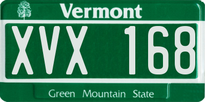 VT license plate XVX168