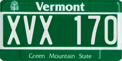 VT license plate XVX170