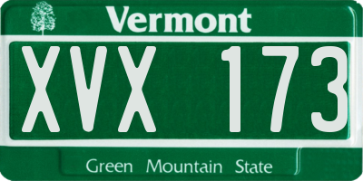 VT license plate XVX173