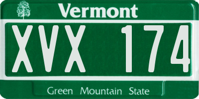 VT license plate XVX174