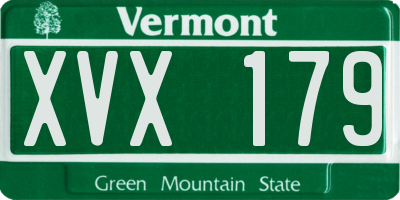 VT license plate XVX179