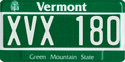 VT license plate XVX180