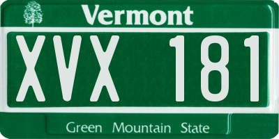 VT license plate XVX181
