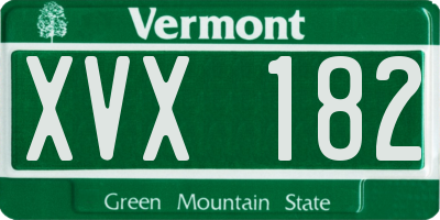 VT license plate XVX182