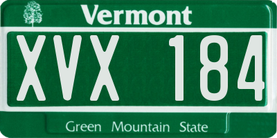 VT license plate XVX184