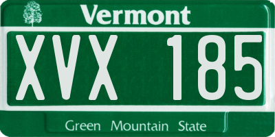 VT license plate XVX185