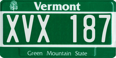 VT license plate XVX187