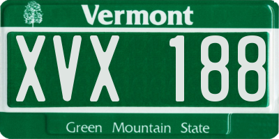 VT license plate XVX188