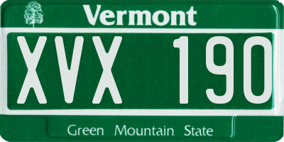 VT license plate XVX190