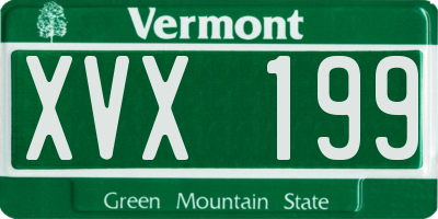 VT license plate XVX199
