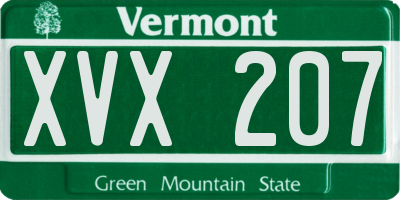 VT license plate XVX207