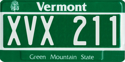 VT license plate XVX211