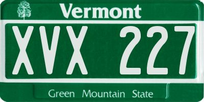 VT license plate XVX227