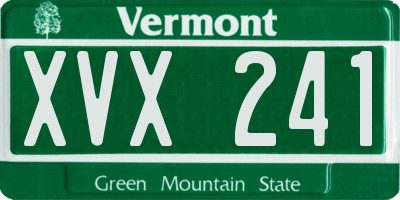 VT license plate XVX241