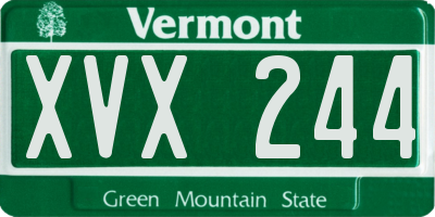 VT license plate XVX244