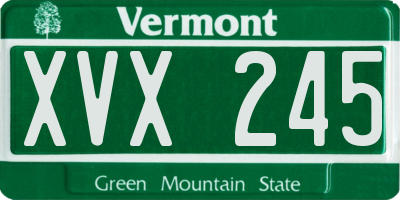VT license plate XVX245