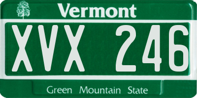 VT license plate XVX246