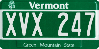 VT license plate XVX247