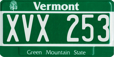 VT license plate XVX253