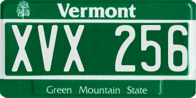 VT license plate XVX256