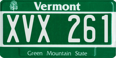 VT license plate XVX261