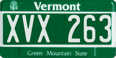 VT license plate XVX263