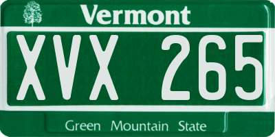 VT license plate XVX265