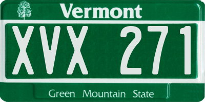 VT license plate XVX271