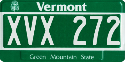VT license plate XVX272