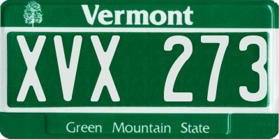 VT license plate XVX273