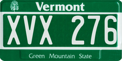 VT license plate XVX276