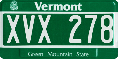 VT license plate XVX278