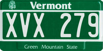 VT license plate XVX279