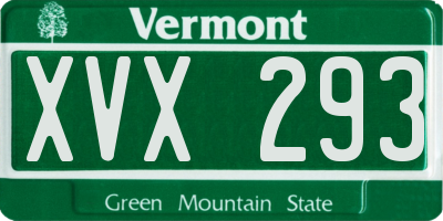 VT license plate XVX293
