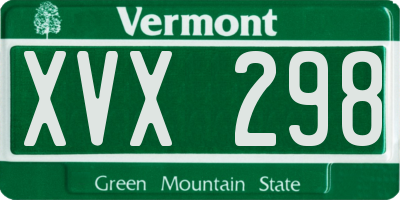 VT license plate XVX298