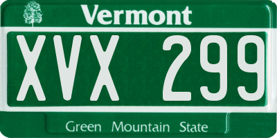 VT license plate XVX299