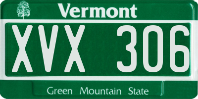 VT license plate XVX306