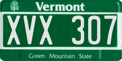 VT license plate XVX307
